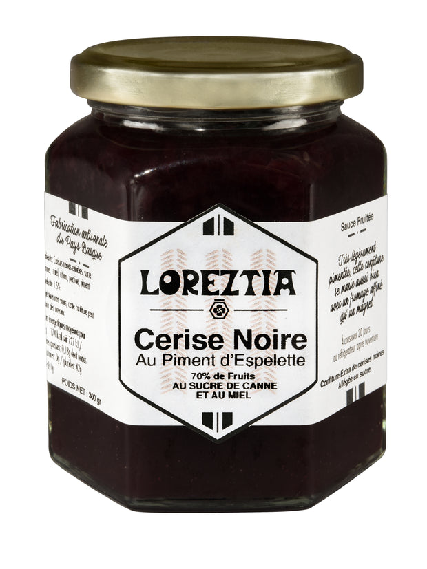 Confiture de Cerise Noire au piment d'Espelette - Loreztia
